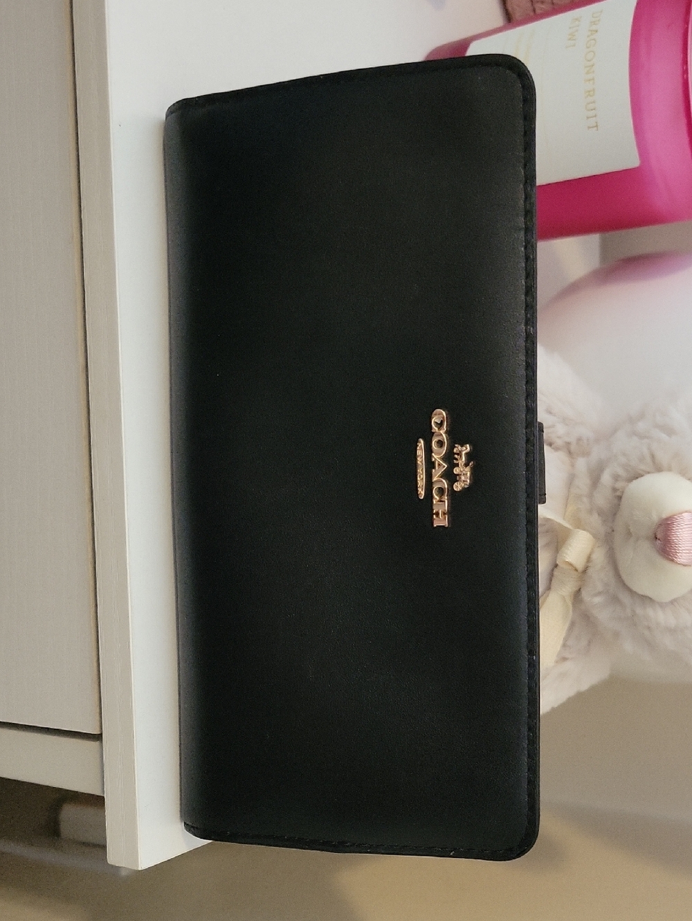 EUC COACH Slim Wallet in black leather